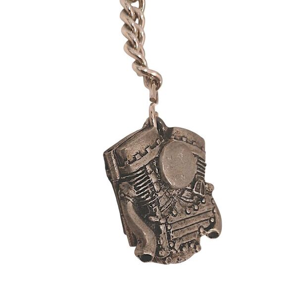 V-Twin Engine Metal Pendent Key Chain Pocket Hook Chunky Motorcycle Punk Gothic - Picture 6 of 10